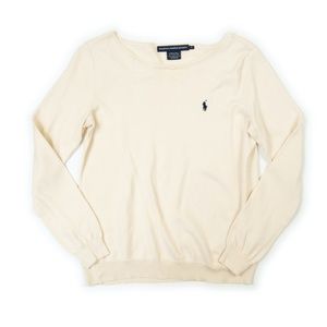 Ralph Lauren Sport scoop neck ivory / cream lightweight sweater size L